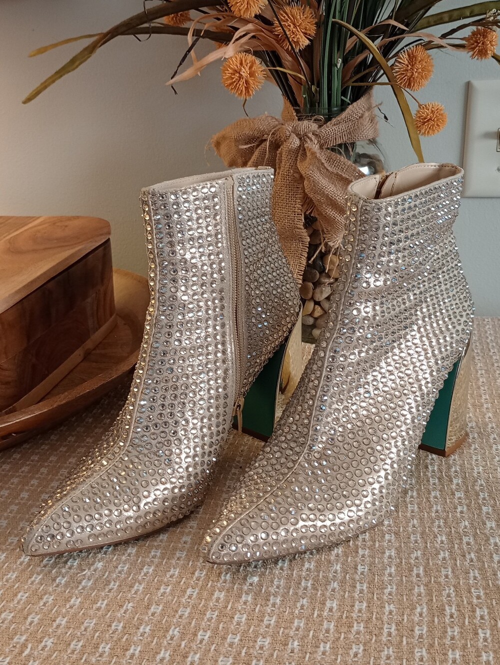 Women's High Heel Rhinestone Boots